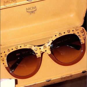 MCM cognac monogram sunglasses.